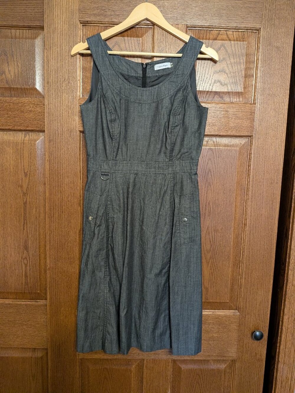 Calvin Klein grey denim summer dress with pockets